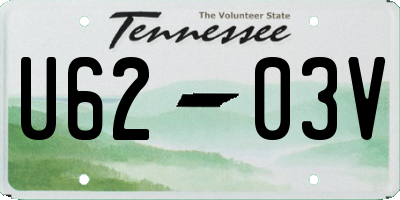 TN license plate U6203V
