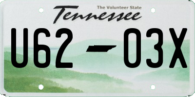 TN license plate U6203X