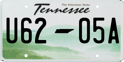 TN license plate U6205A