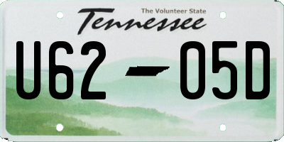TN license plate U6205D