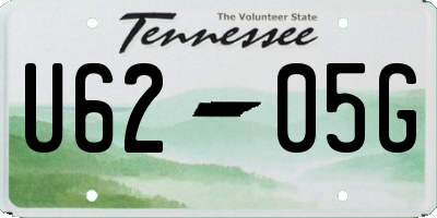TN license plate U6205G