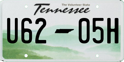 TN license plate U6205H
