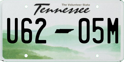 TN license plate U6205M