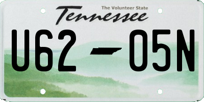 TN license plate U6205N