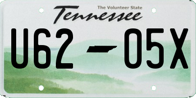 TN license plate U6205X