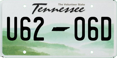 TN license plate U6206D