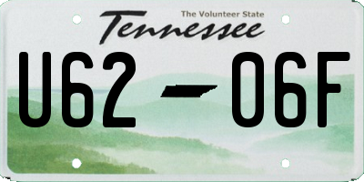 TN license plate U6206F