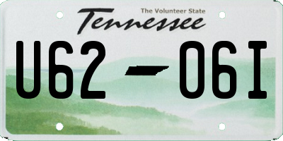 TN license plate U6206I
