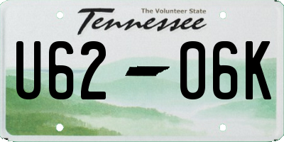 TN license plate U6206K