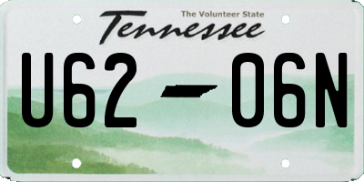 TN license plate U6206N