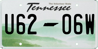 TN license plate U6206W