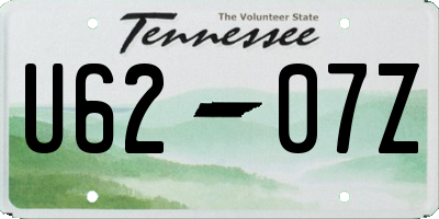 TN license plate U6207Z