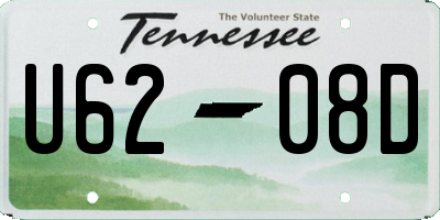 TN license plate U6208D