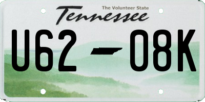 TN license plate U6208K