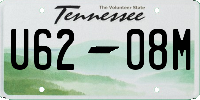 TN license plate U6208M