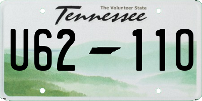 TN license plate U6211O