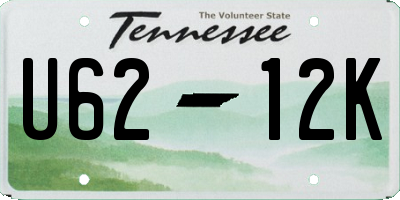 TN license plate U6212K