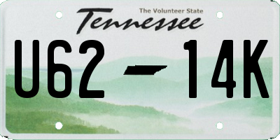TN license plate U6214K