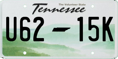 TN license plate U6215K