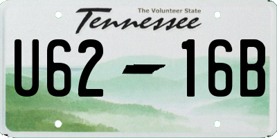 TN license plate U6216B