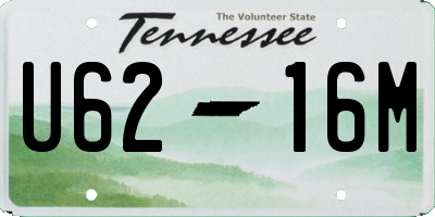 TN license plate U6216M