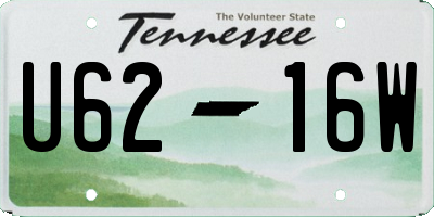 TN license plate U6216W