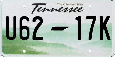 TN license plate U6217K