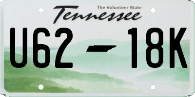 TN license plate U6218K