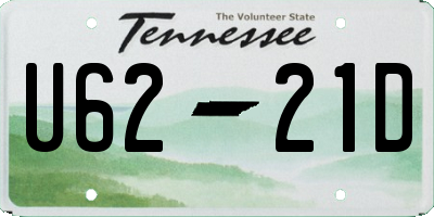 TN license plate U6221D