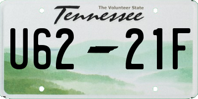 TN license plate U6221F