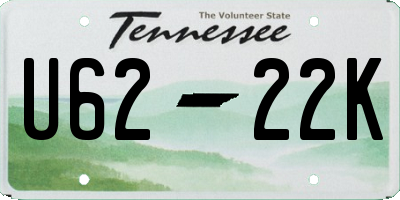 TN license plate U6222K