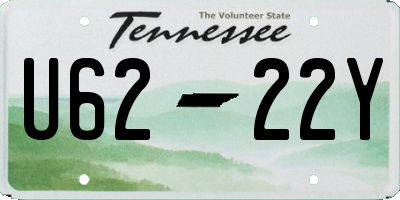 TN license plate U6222Y
