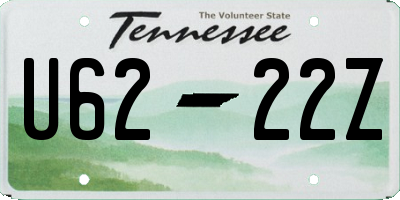 TN license plate U6222Z
