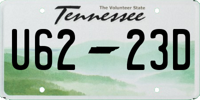 TN license plate U6223D