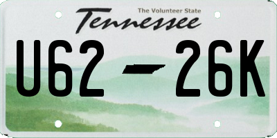 TN license plate U6226K