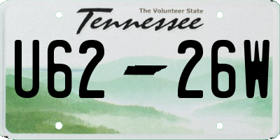 TN license plate U6226W