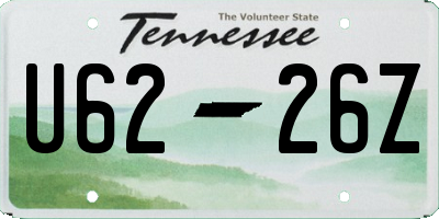 TN license plate U6226Z