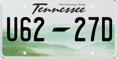 TN license plate U6227D