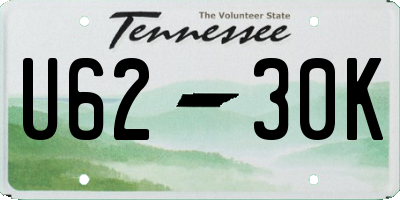 TN license plate U6230K