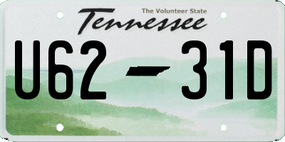 TN license plate U6231D