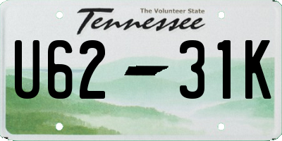 TN license plate U6231K