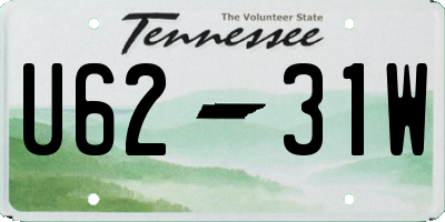 TN license plate U6231W