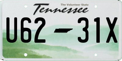 TN license plate U6231X