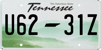 TN license plate U6231Z