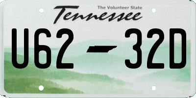 TN license plate U6232D