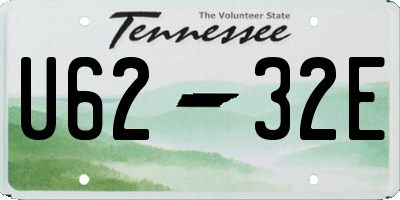 TN license plate U6232E