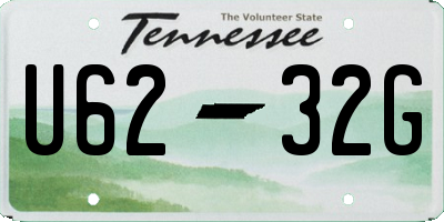 TN license plate U6232G