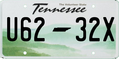 TN license plate U6232X