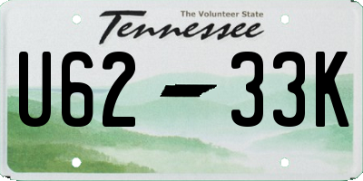 TN license plate U6233K