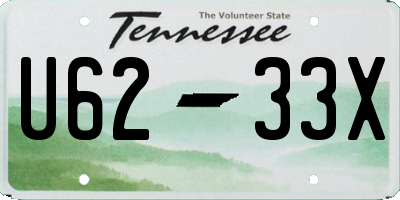 TN license plate U6233X